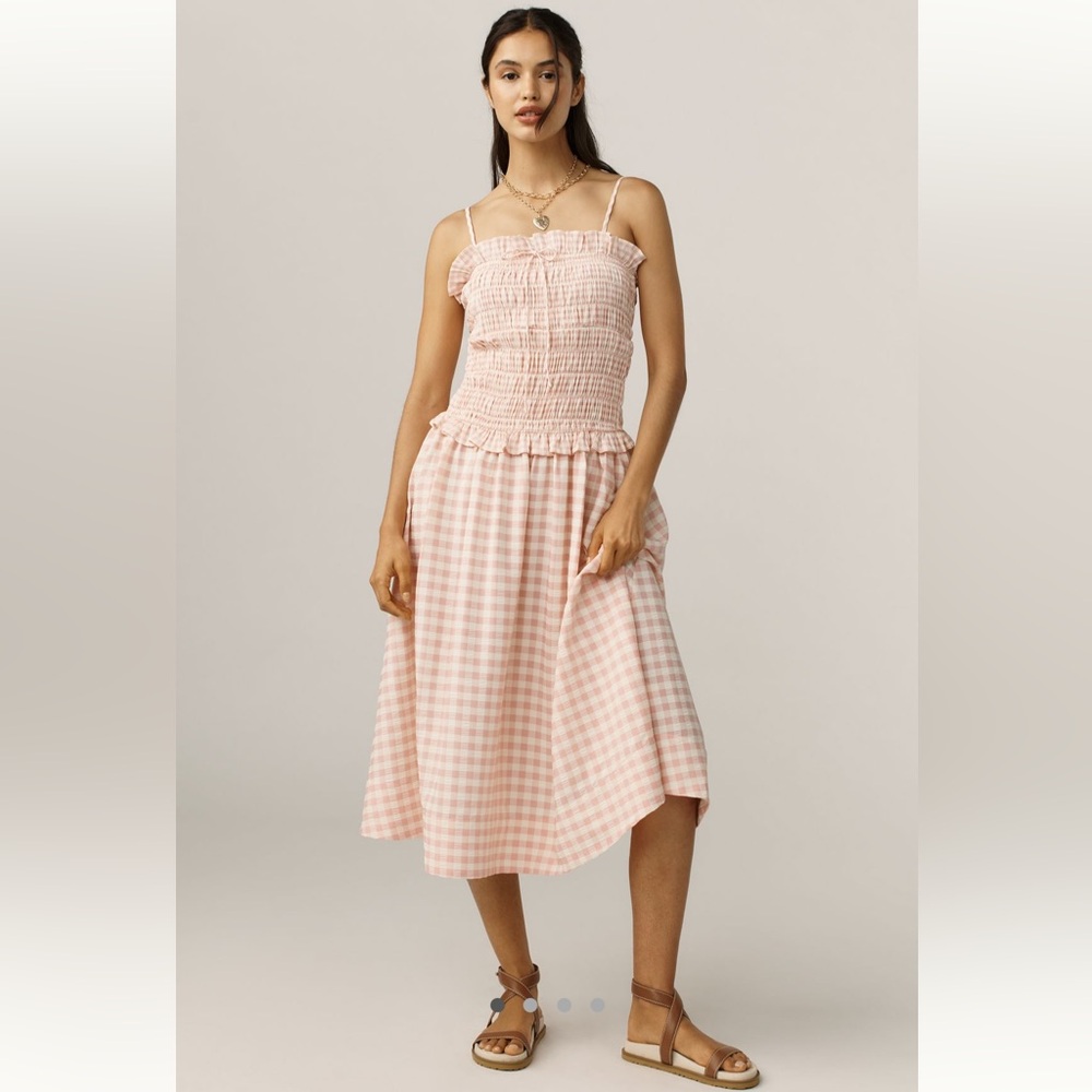For Love And Lemons Pink Checkered A-Line Skirt